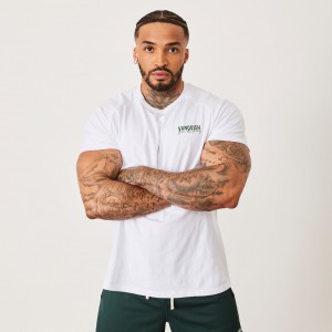 Vanquish Fitness BTY White Slim Fit Raglan T Shirt Weiß | MXESKV386