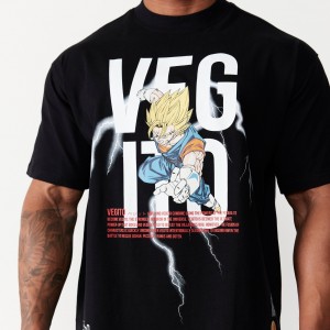 Vanquish Fitness DBZ Vegito Black Oversized T Shirt Schwarz | QKTNGB619