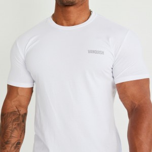 Vanquish Fitness Essential White Slim Fit Kurzes Sleeve T Shirt Weiß | GFDXUO371