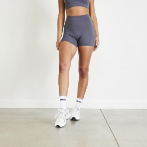 Vanquish Fitness Evolve Charcoal Grey High Waisted Shorts Grau | FPDAQK985