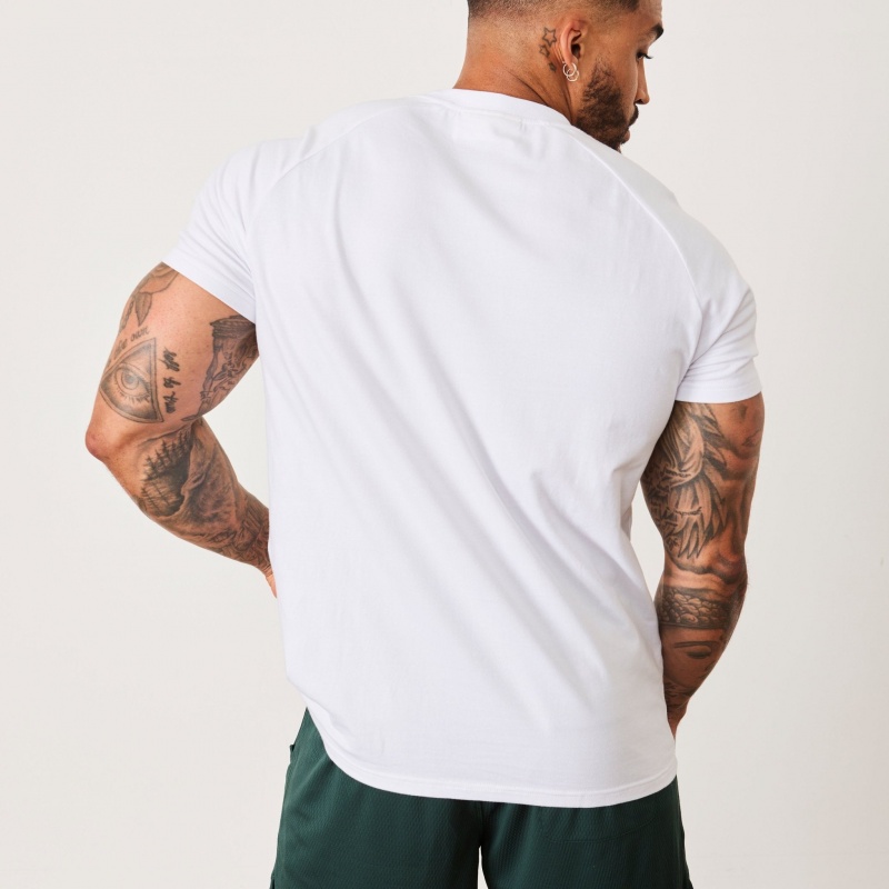 Vanquish Fitness BTY White Slim Fit Raglan T Shirt Weiß | MXESKV386