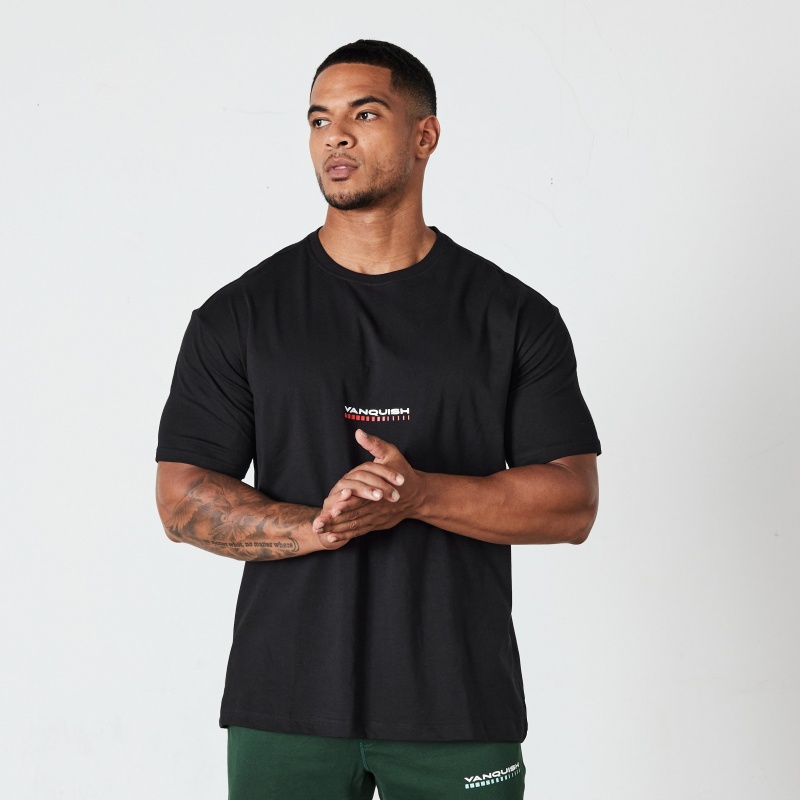 Vanquish Fitness Black Athletics Division Oversized T Shirt Schwarz | TUXFMY798