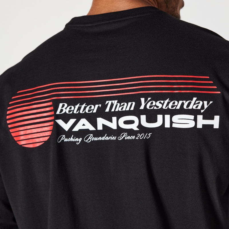 Vanquish Fitness Black Athletics Division Oversized Long Sleeve T Shirt Schwarz | LKJCUT786
