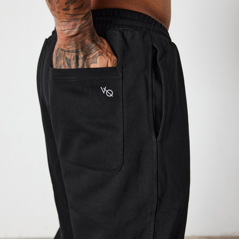 Vanquish Fitness Essential Black Oversized Sweatpants Schwarz | VJBIXK854