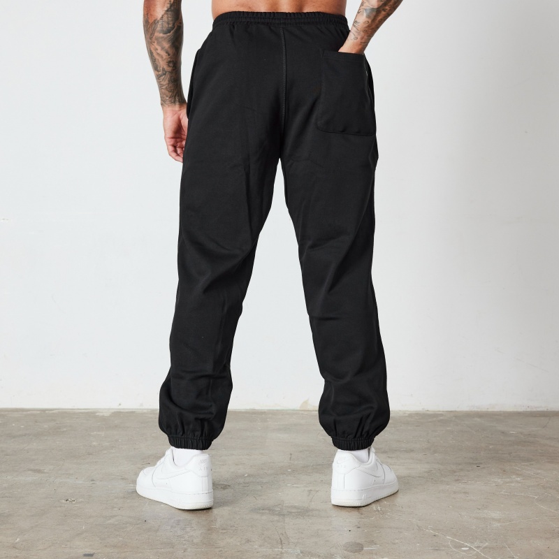 Vanquish Fitness Essential Black Oversized Sweatpants Schwarz | VJBIXK854