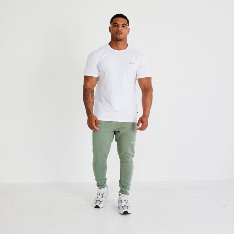 Vanquish Fitness Essential White Slim Fit Kurzes Sleeve T Shirt Weiß | GFDXUO371