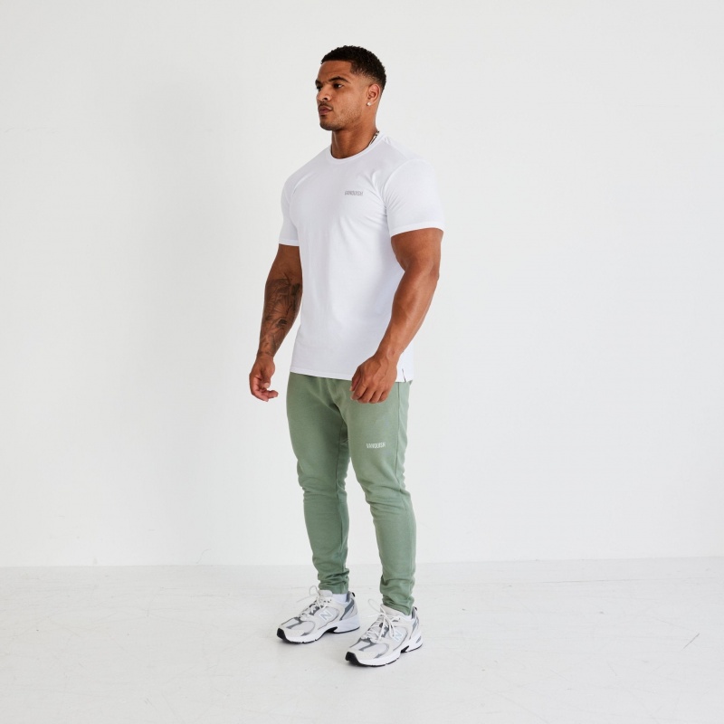 Vanquish Fitness Essential White Slim Fit Kurzes Sleeve T Shirt Weiß | GFDXUO371