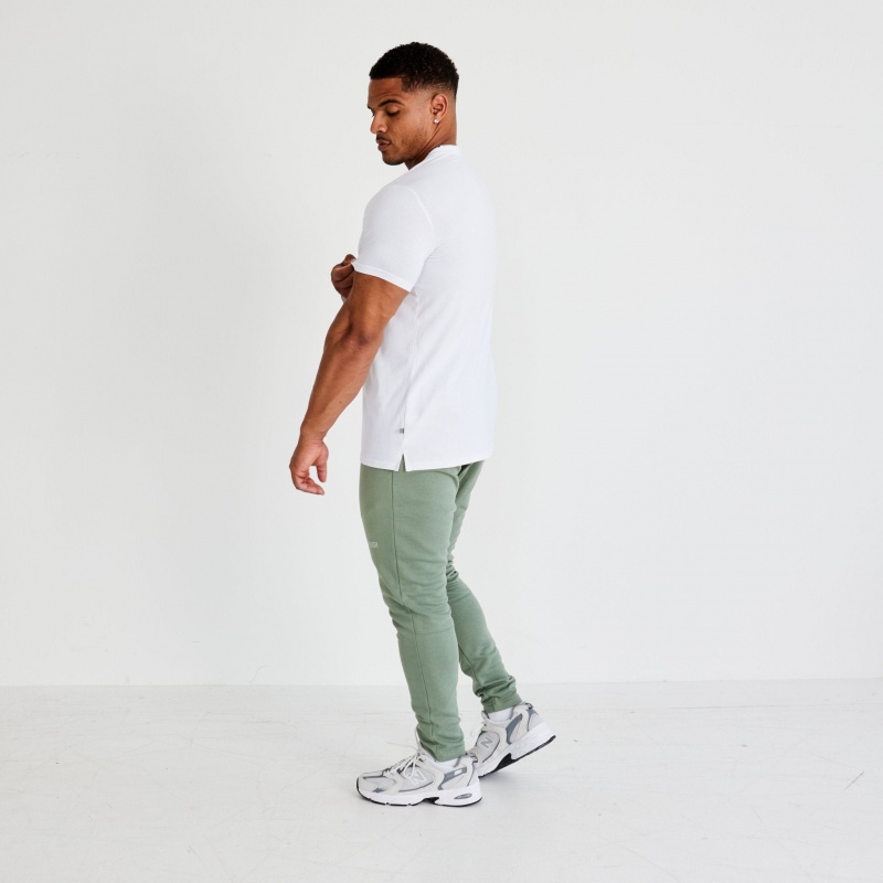 Vanquish Fitness Essential White Slim Fit Kurzes Sleeve T Shirt Weiß | GFDXUO371