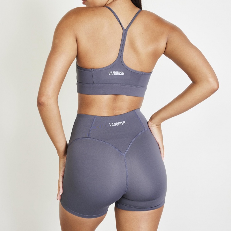 Vanquish Fitness Evolve Charcoal Grey High Waisted Shorts Grau | FPDAQK985