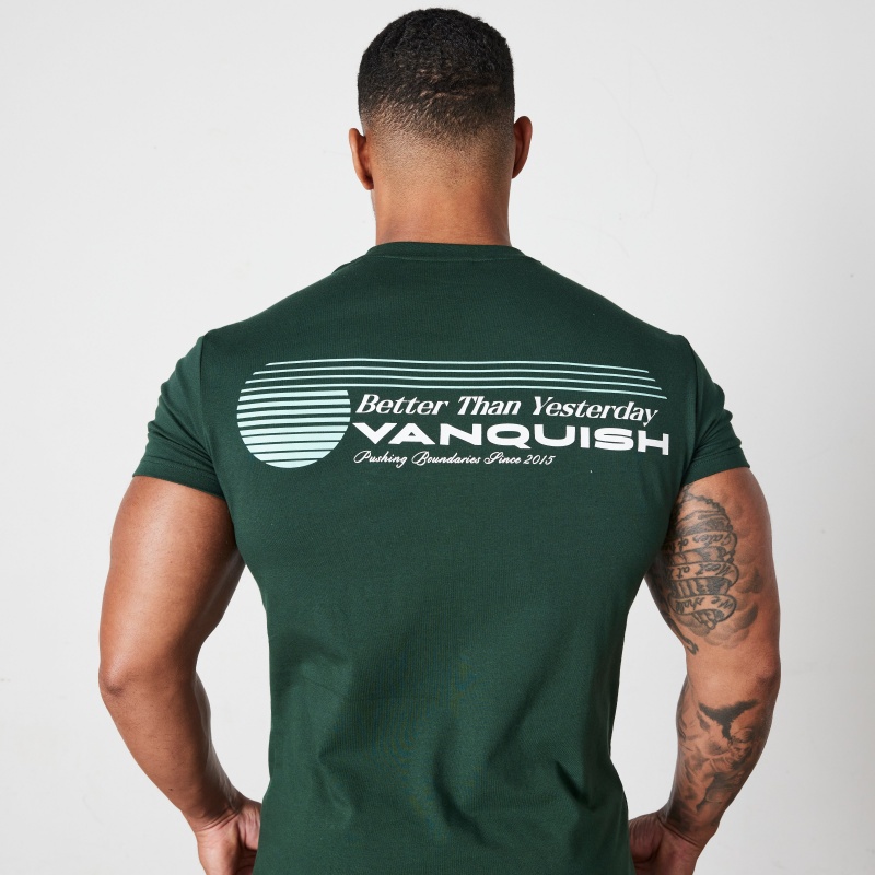 Vanquish Fitness Green Athletics Division Fitted T Shirt Grün | ZTQKFY910