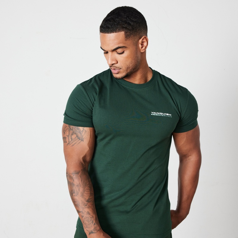 Vanquish Fitness Green Athletics Division Fitted T Shirt Grün | ZTQKFY910
