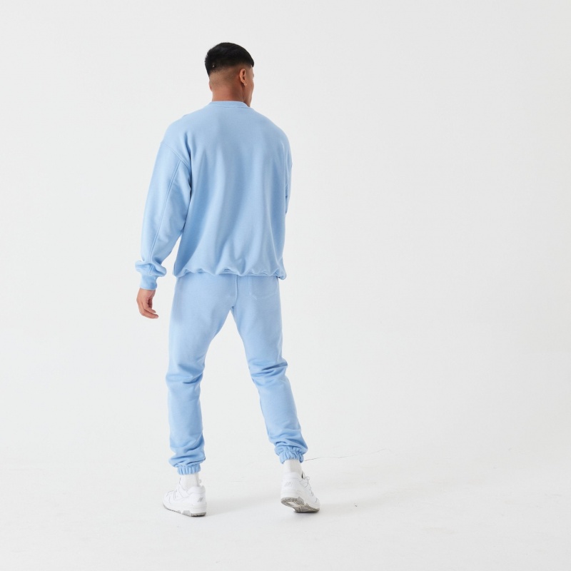 Vanquish Fitness Heavyweight Division Blue Tapered Sweatpants Blau | SPWOMY874