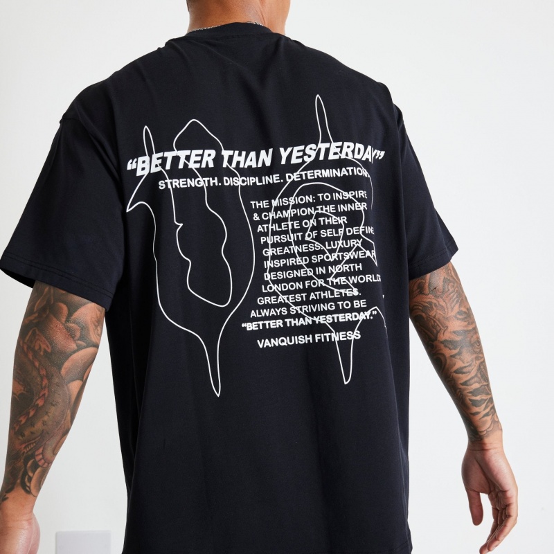 Vanquish Fitness TSP Black Determination Oversized T Shirt Schwarz | VGMABZ620