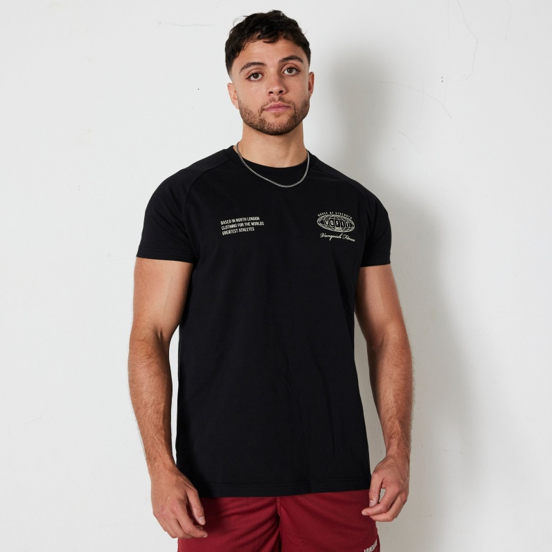 Vanquish Fitness TSP Black Worldwide Fitted T Shirt Schwarz | KICRZG851