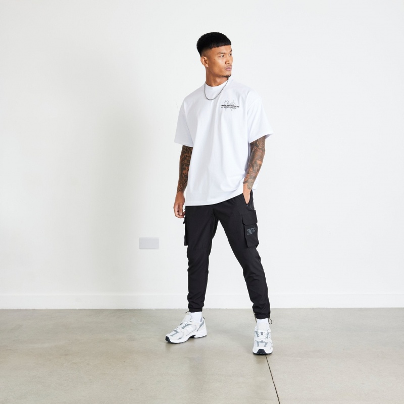 Vanquish Fitness TSP White Determination Oversized T Shirt Weiß | LAIDUE853