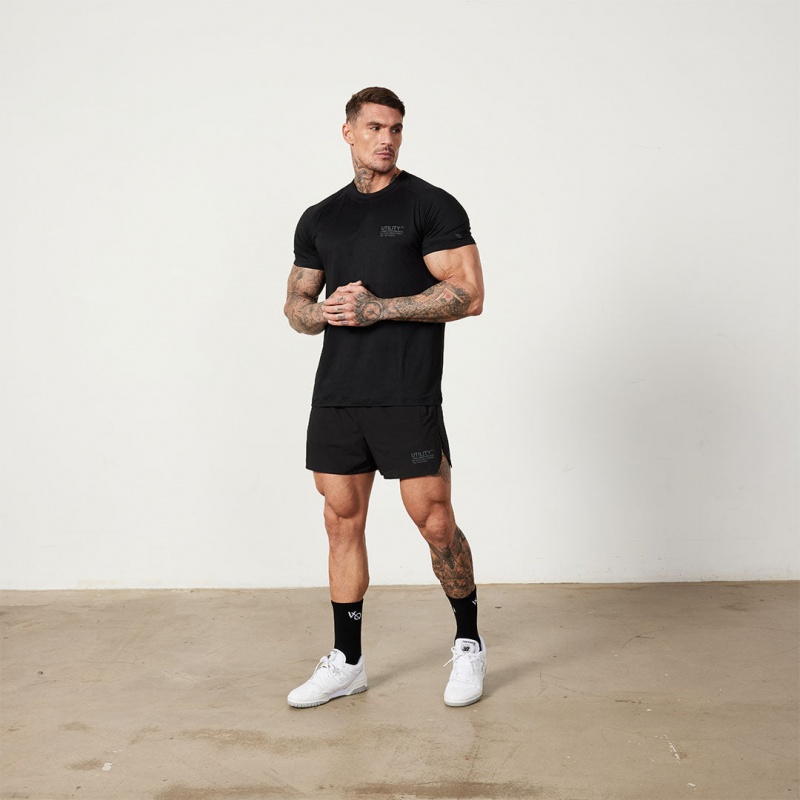 Vanquish Fitness Utility Black T Shirt Schwarz | RGLHNT352