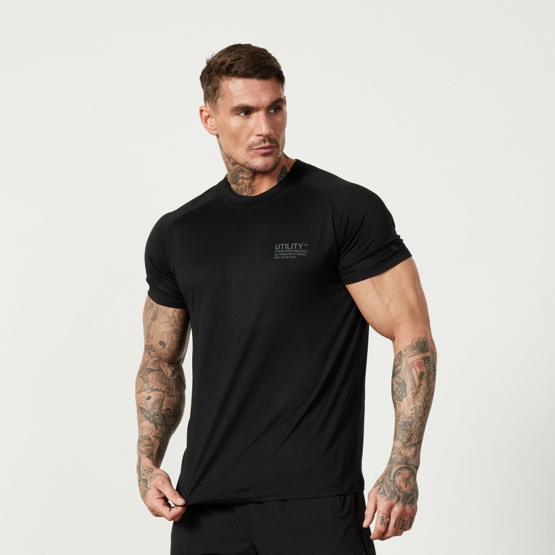 Vanquish Fitness Utility Black T Shirt Schwarz | RGLHNT352