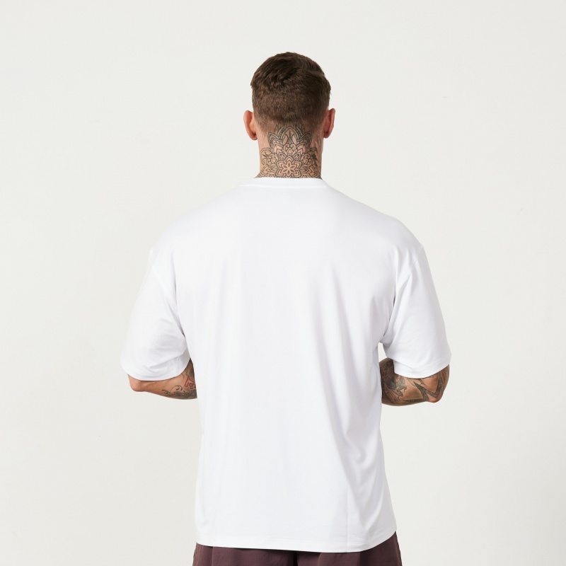Vanquish Fitness Utility White Oversized T Shirt Weiß | CYFRZQ408