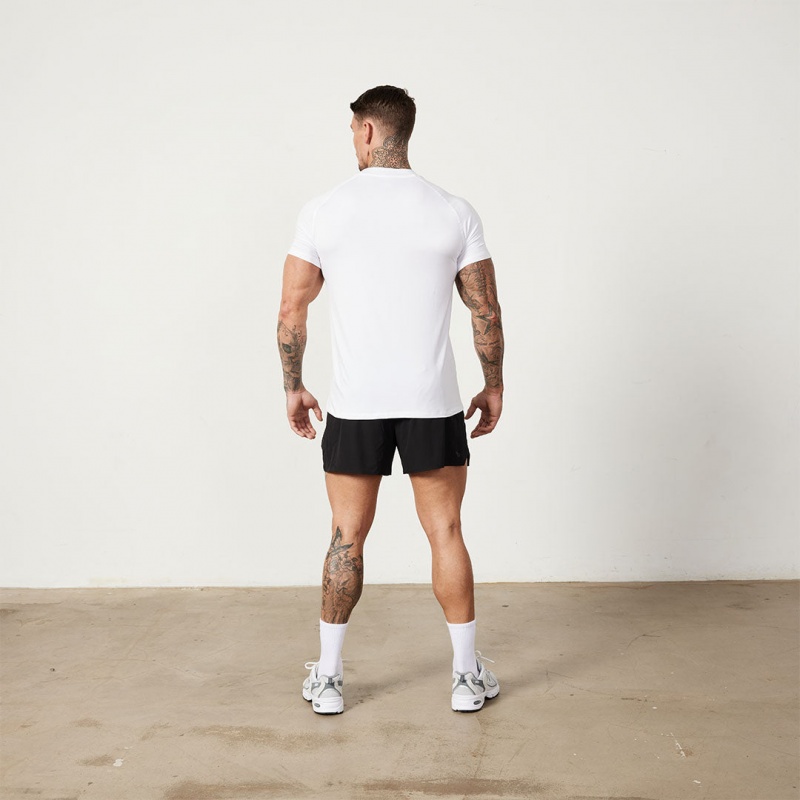 Vanquish Fitness Utility White T Shirt Weiß | RBDNZU437